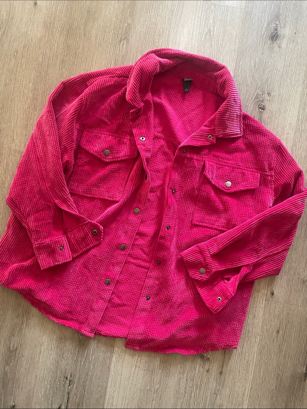 wild fable Hot Pink Corduroy Button-Down Shirt Jacket | Women’s Size Large